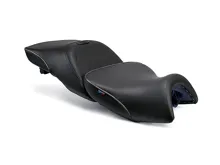World Sport Performance Seat BMW K1600GT 2011+, K1600 GTL 2011-21, Non-Standard Upholstery, Low Version front seat with rear seat and BMW-compatible integrated heat.